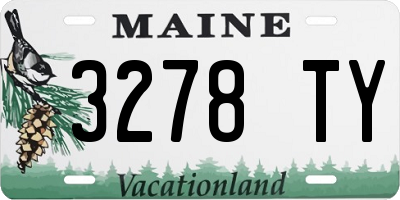 ME license plate 3278TY