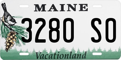 ME license plate 3280SO