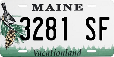 ME license plate 3281SF
