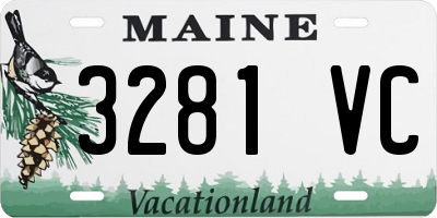 ME license plate 3281VC