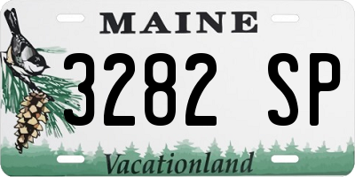 ME license plate 3282SP