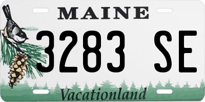 ME license plate 3283SE
