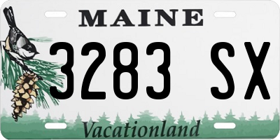 ME license plate 3283SX