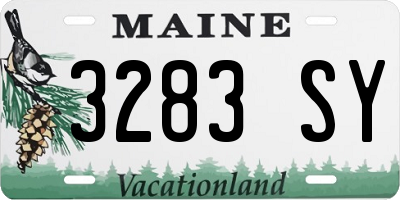 ME license plate 3283SY