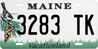 ME license plate 3283TK