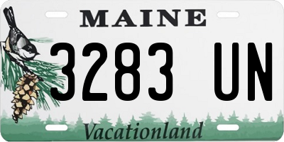 ME license plate 3283UN