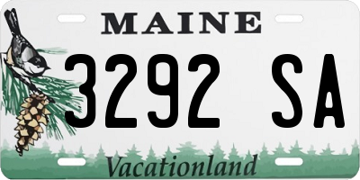 ME license plate 3292SA