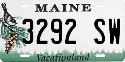 ME license plate 3292SW