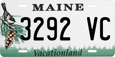 ME license plate 3292VC