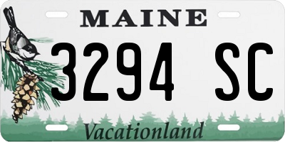 ME license plate 3294SC