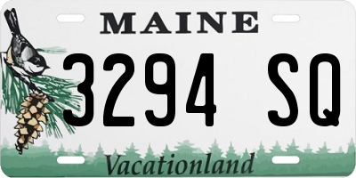 ME license plate 3294SQ