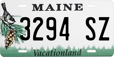 ME license plate 3294SZ