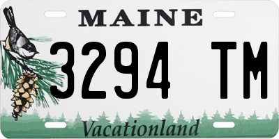 ME license plate 3294TM
