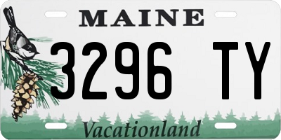 ME license plate 3296TY