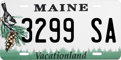 ME license plate 3299SA