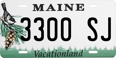 ME license plate 3300SJ