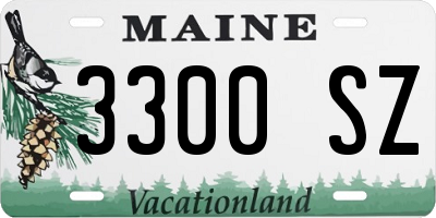 ME license plate 3300SZ
