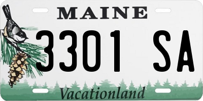 ME license plate 3301SA