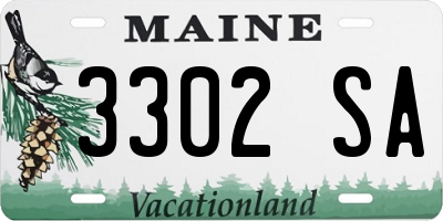 ME license plate 3302SA