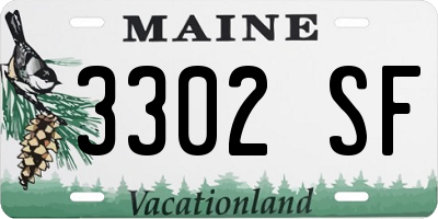 ME license plate 3302SF