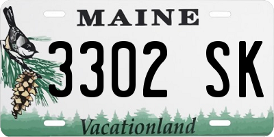 ME license plate 3302SK
