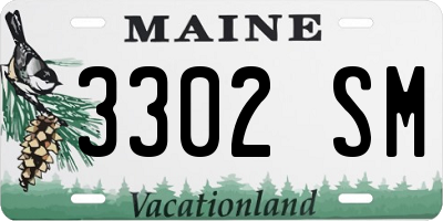 ME license plate 3302SM