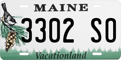 ME license plate 3302SO