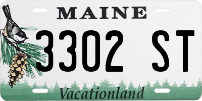 ME license plate 3302ST