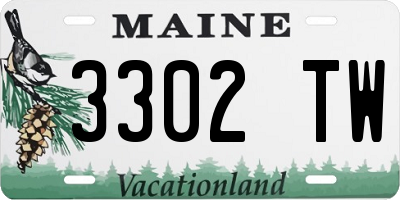 ME license plate 3302TW