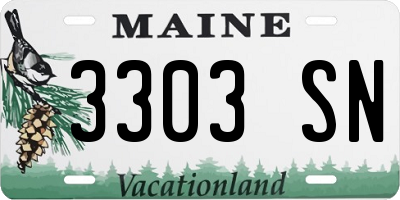 ME license plate 3303SN