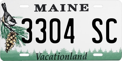 ME license plate 3304SC