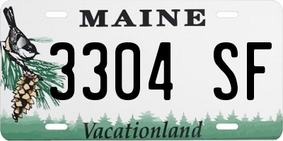 ME license plate 3304SF