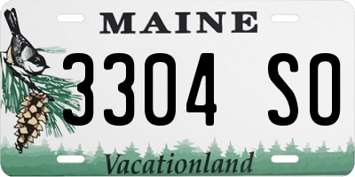 ME license plate 3304SO