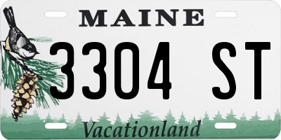 ME license plate 3304ST