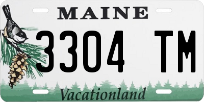 ME license plate 3304TM
