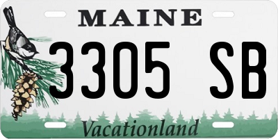 ME license plate 3305SB