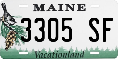 ME license plate 3305SF