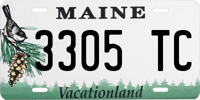 ME license plate 3305TC