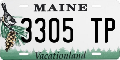 ME license plate 3305TP