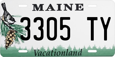 ME license plate 3305TY