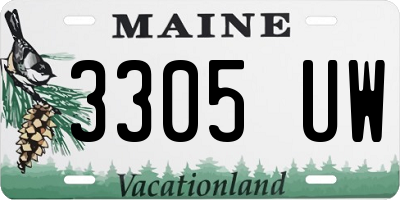 ME license plate 3305UW