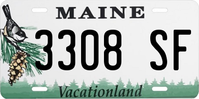 ME license plate 3308SF