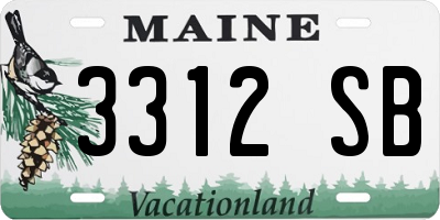 ME license plate 3312SB