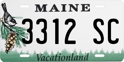 ME license plate 3312SC