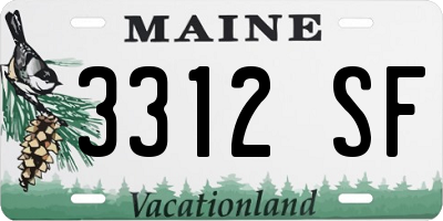 ME license plate 3312SF