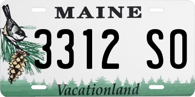 ME license plate 3312SO