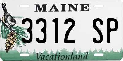 ME license plate 3312SP