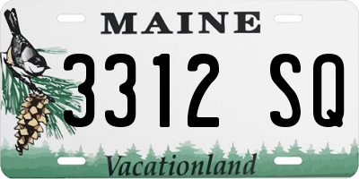 ME license plate 3312SQ