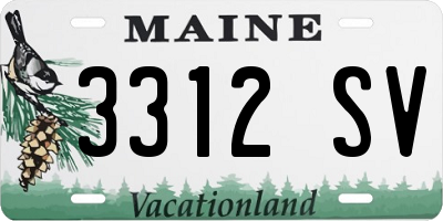 ME license plate 3312SV