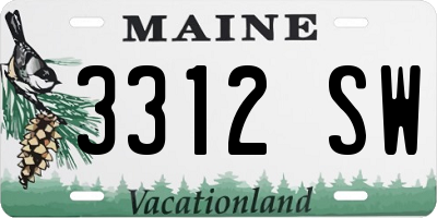 ME license plate 3312SW